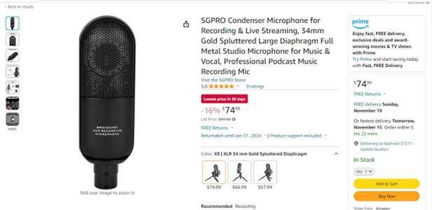 Screenshot of an Amazon.com product detail page.